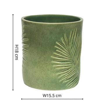 Kew Stoneware Green Sago Palm Planter Pots & Planters Ivyline