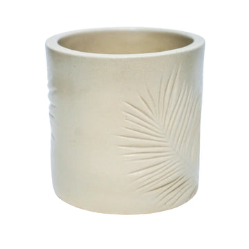 Kew Stoneware Ivory Sago Palm Planter Pots & Planters Ivyline