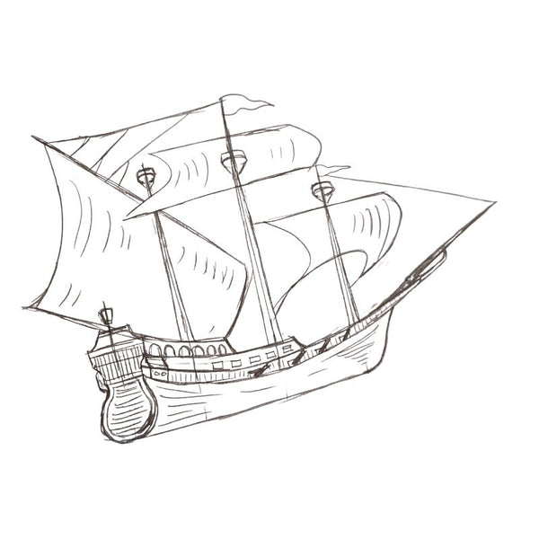 Dessiner un Bateau Pirate, Tutoriel Facile