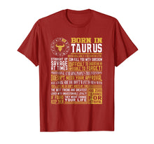 Ladda upp bild till gallerivisning, Born In Taurus Facts T-Shirt For Mens And Womens
