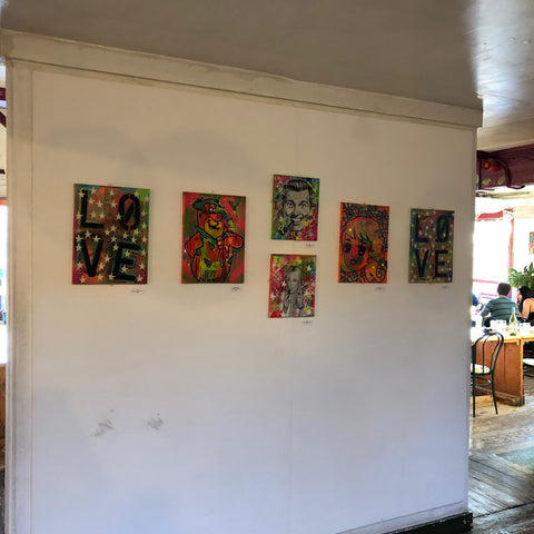 Photos of "Mini pops" solo Exhibition by Barrie J Davies at The Egg Cafe Liverpool