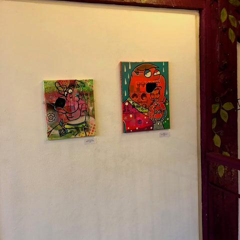 Photos of "Mini pops" solo Exhibition by Barrie J Davies at The Egg Cafe Liverpool