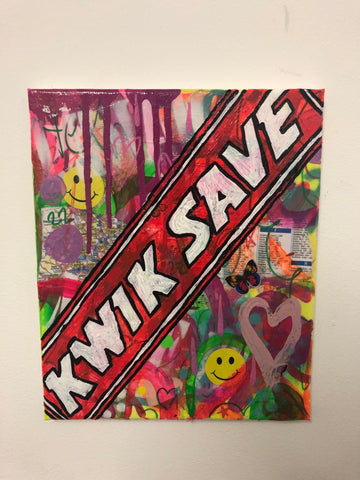 Super Shopper by Barrie J Davies 2019, Mixed media on Canvas, 25cm x 30cm, Unframed.