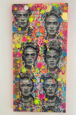 Shine on you crazy diamond Painting by Barrie J Davies 2021, Mixed media on Canvas, 50cm x 100cm, Unframed.