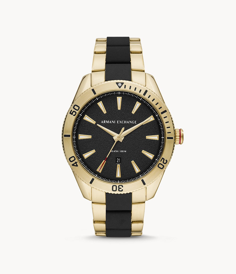 armani exchange black and gold