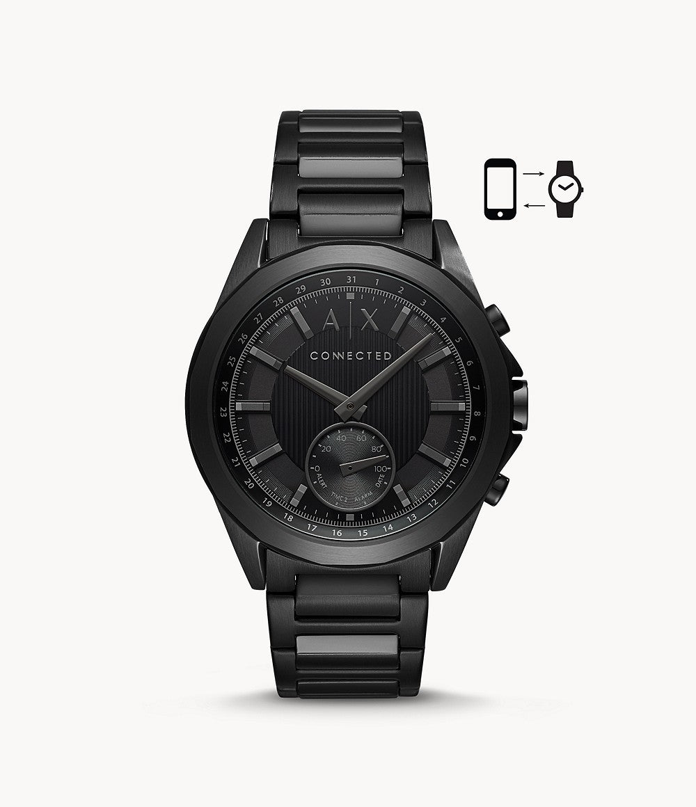 armani exchange black hybrid smart watch