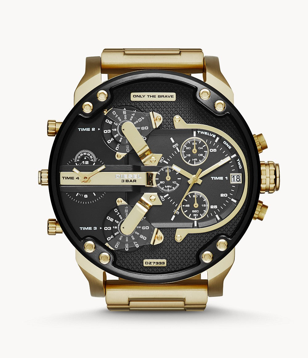 gold diesel big daddy watch