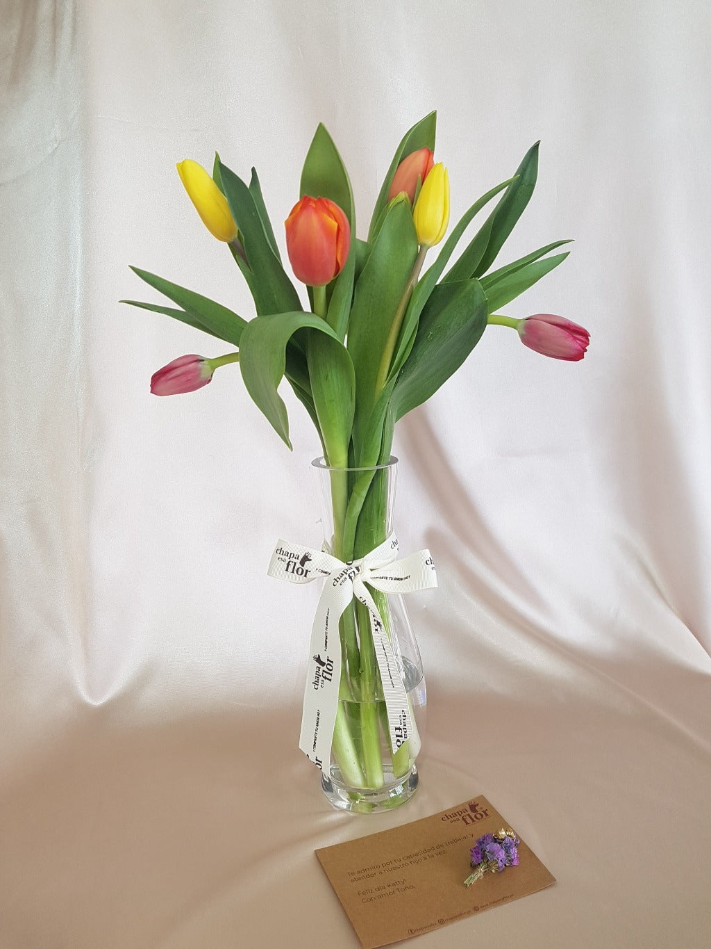 Arreglo de Tulipanes Multicolor x 6 – Chapa esa Flor