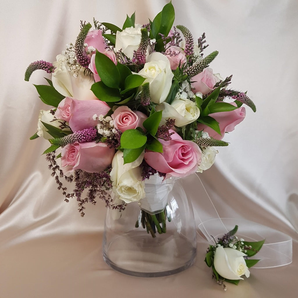 Bouquet para Novia Rosas vendelas & rosadas – Chapa esa Flor