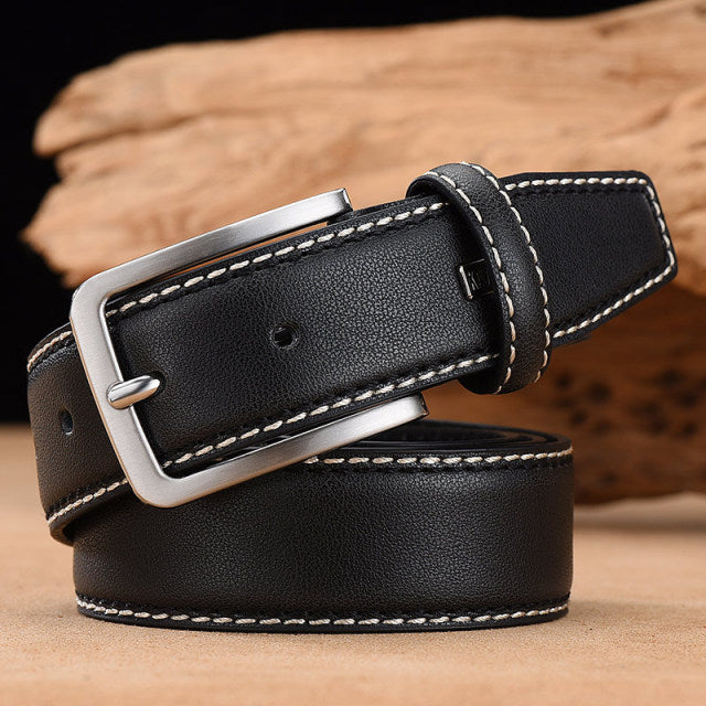 Kavenpeter Men's Rounded Genuine Leather  Belt