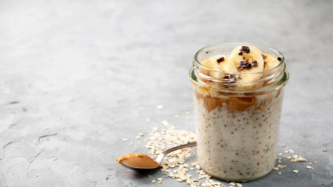 chia pudding in a glass jar