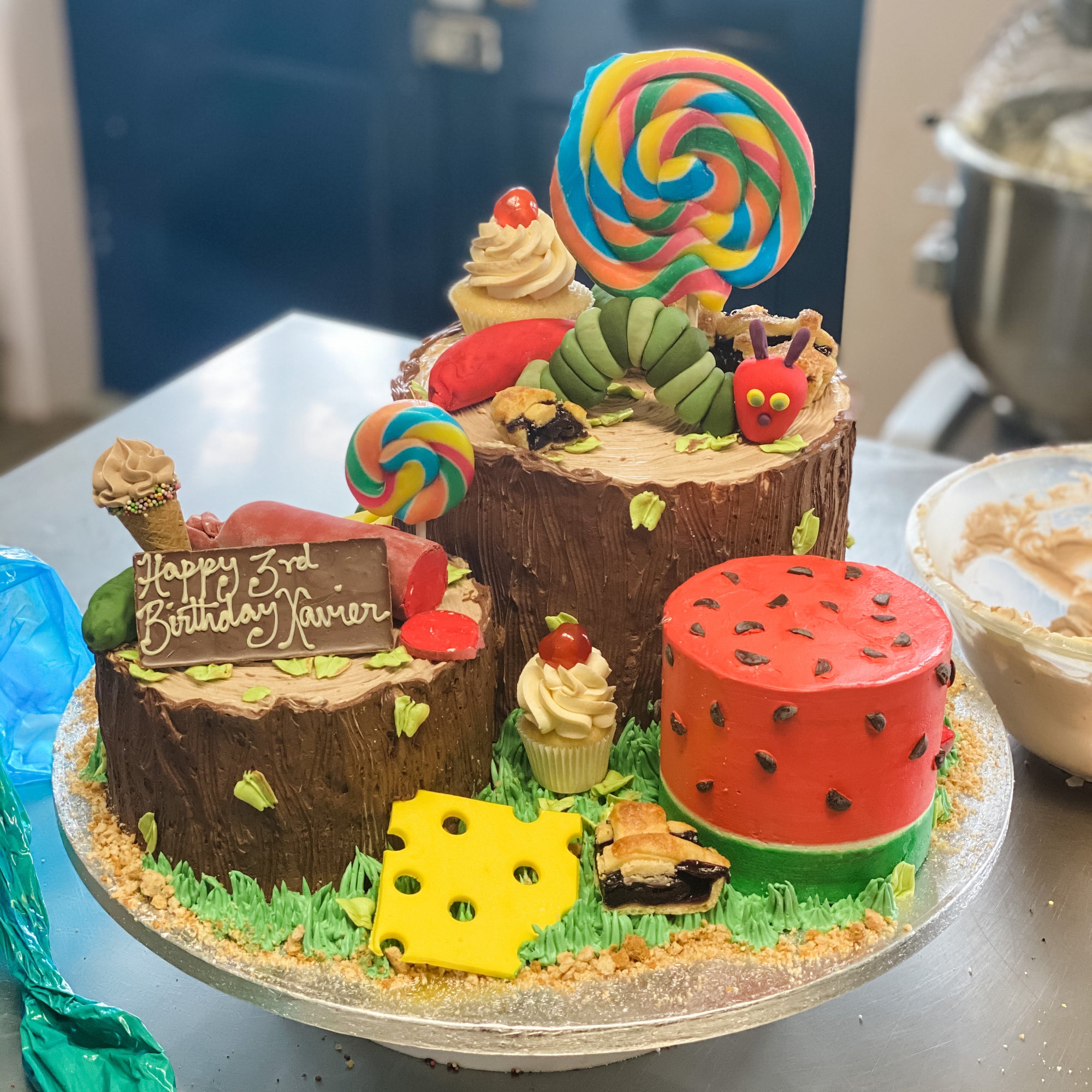 The Very Hungry Caterpillar Bespoke Cake - Anges de Sucre