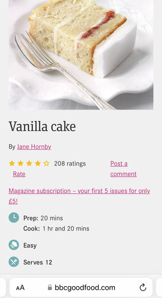 BBC Vanilla Cake Recipe