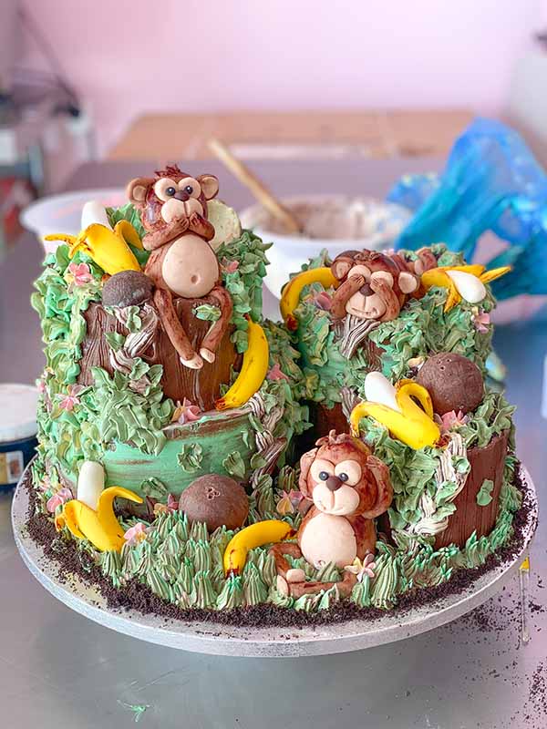 Bespoke Monkey Cakescape Birthday Cake