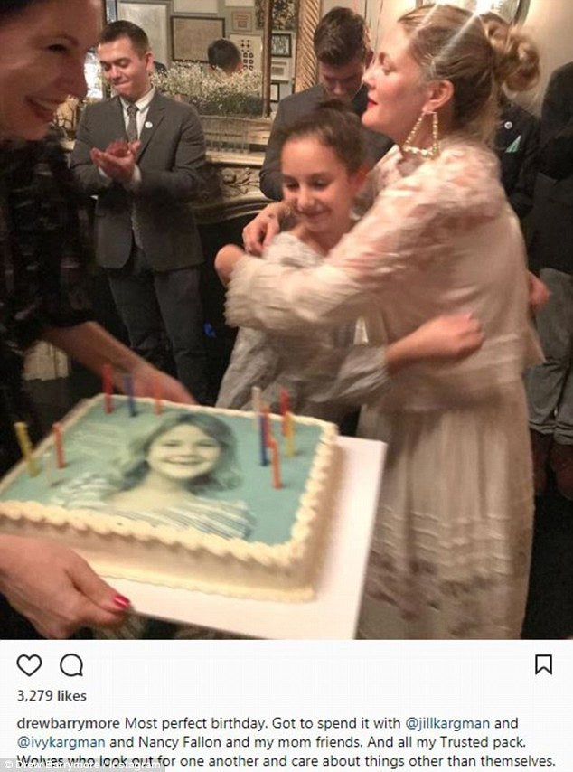 Drew Barrymore Photo Birthday Cake