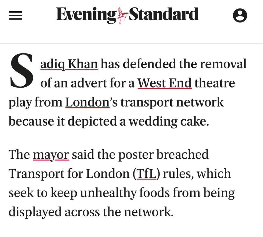 Evening Standard - Sadiq Khan TfL Advert Ban 2