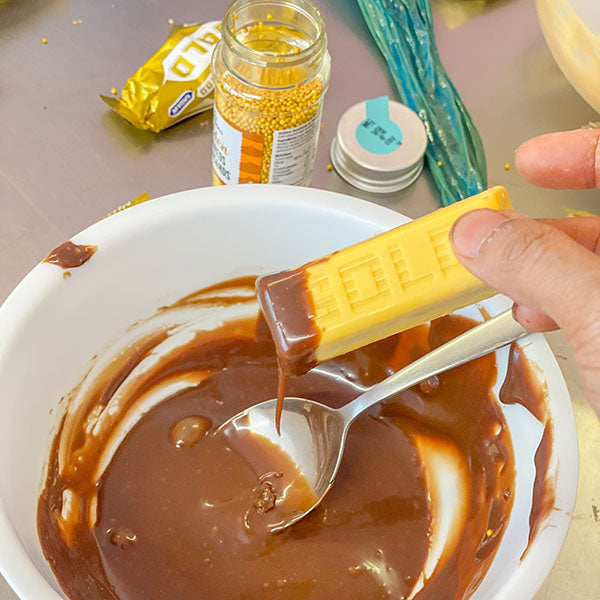 Fake Bake Chocolate Salted Caramel Cake Recipe - ganache dipper gold bars