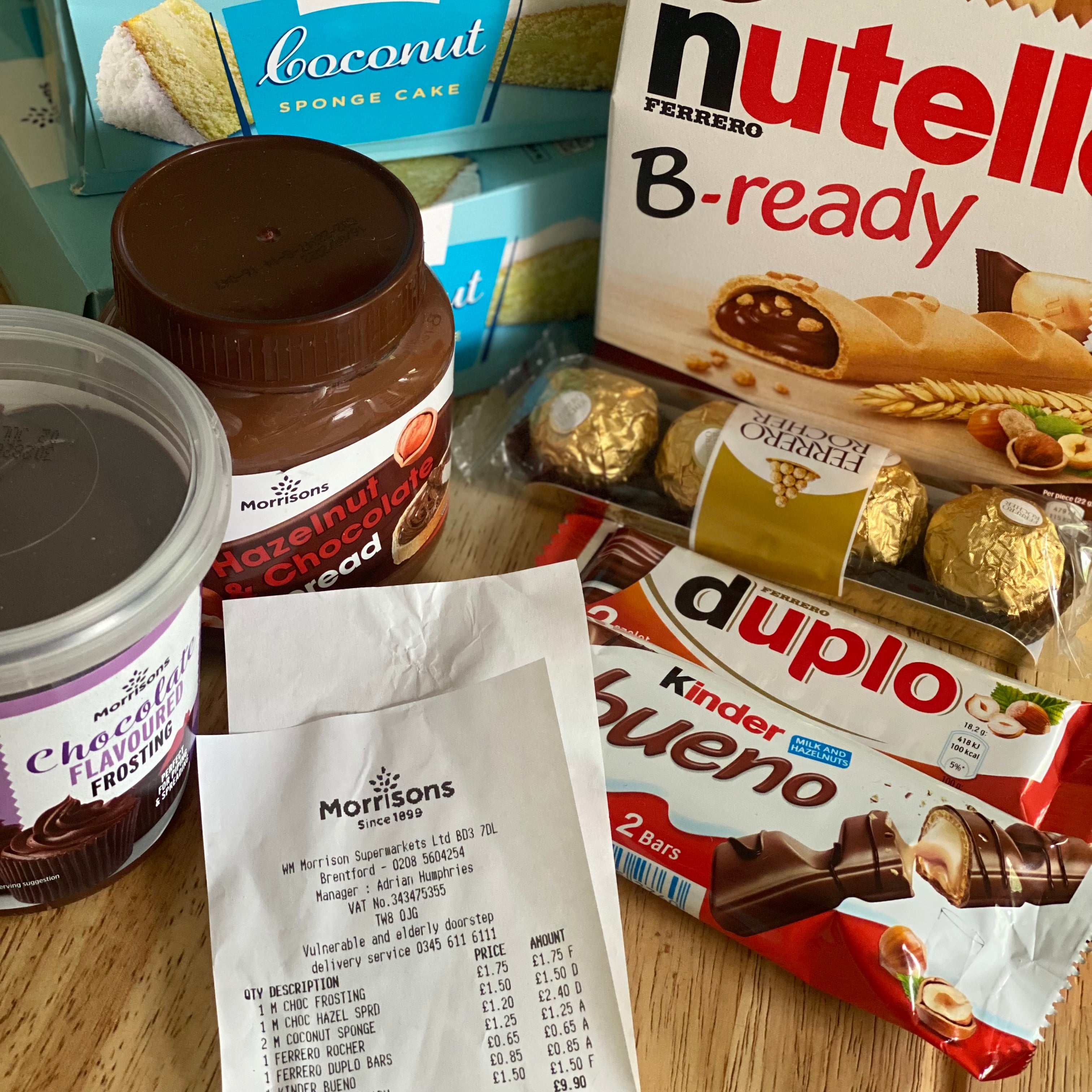 Fake Bake Recipe Morrisons Nutella Cake - ingredients