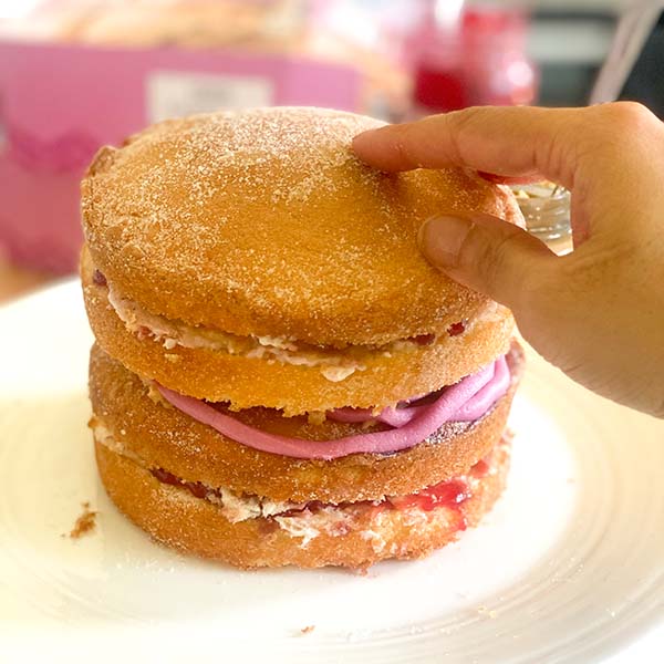 Fake Bake Recipe Peanut Butter and Jam - stack cake