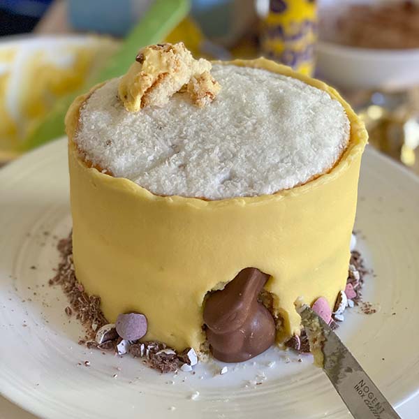 Fake Bake Recipe Tesco Easter Bunny Cake - carve hole
