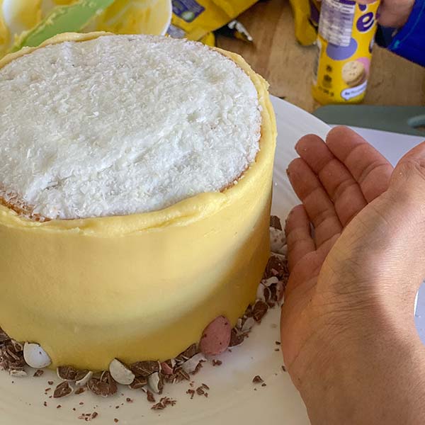 Fake Bake Recipe Tesco Easter Bunny Cake - mini egg crumble