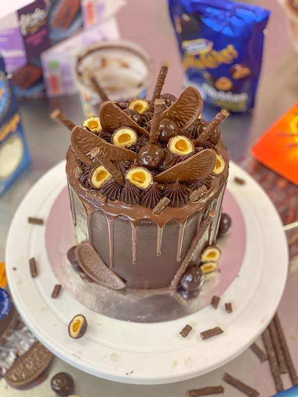 Fake Bakes Chocolate Orange Cake Recipe - decorate with matchsticks, jaffa balls