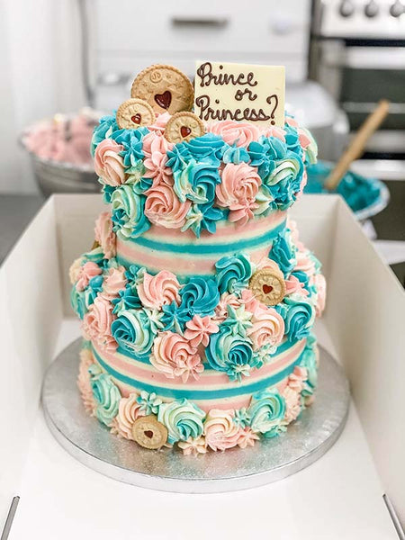 Gender Reveal Pink Blue Cake
