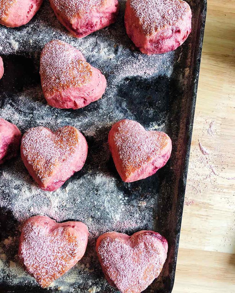 Heart Shaped Raspberry Scone Recipe - baked