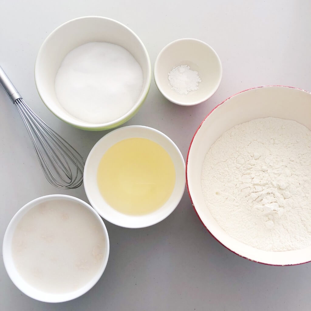Ingredients for Gluten Free Eggless Dairy Free School Cake