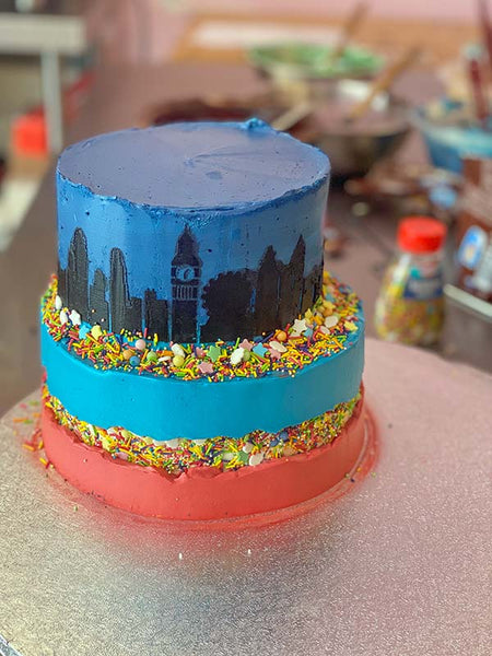 Marvel Superhero Kids Birthday Cake - London skyline