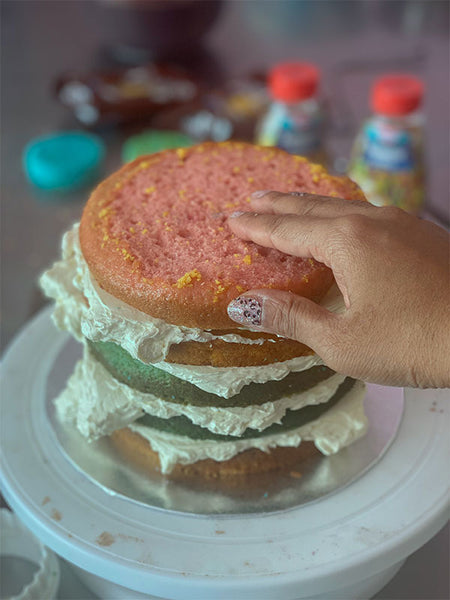 Marvel Superhero Kids Birthday Cake - rainbow layers