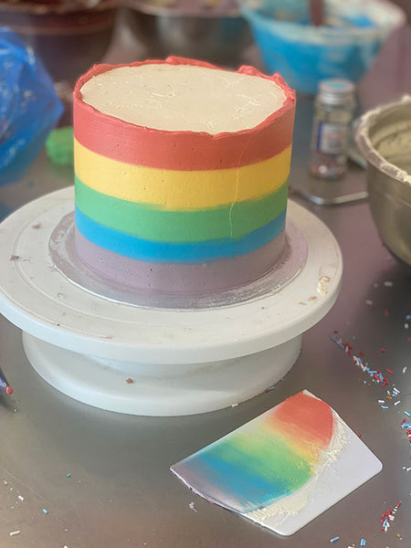Marvel Superhero Kids Birthday Cake - rainbow smooth frosting