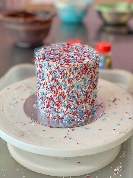 Marvel Superhero Kids Birthday Cake - sprinkle cake