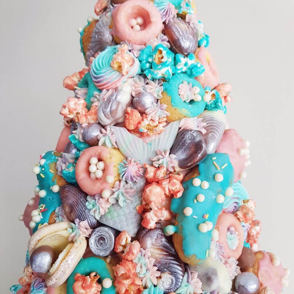 Mermaid croquembouche cake