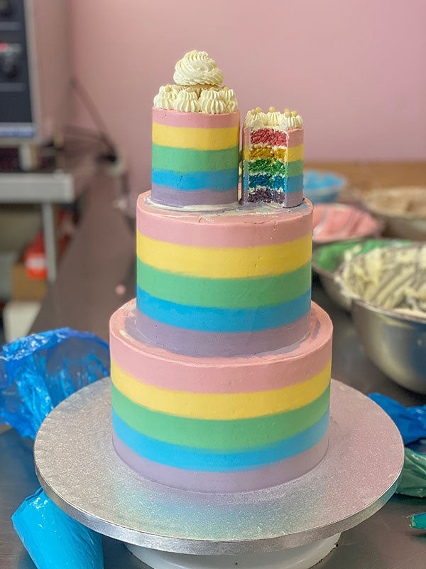Meta Rainbow Cake Decorating