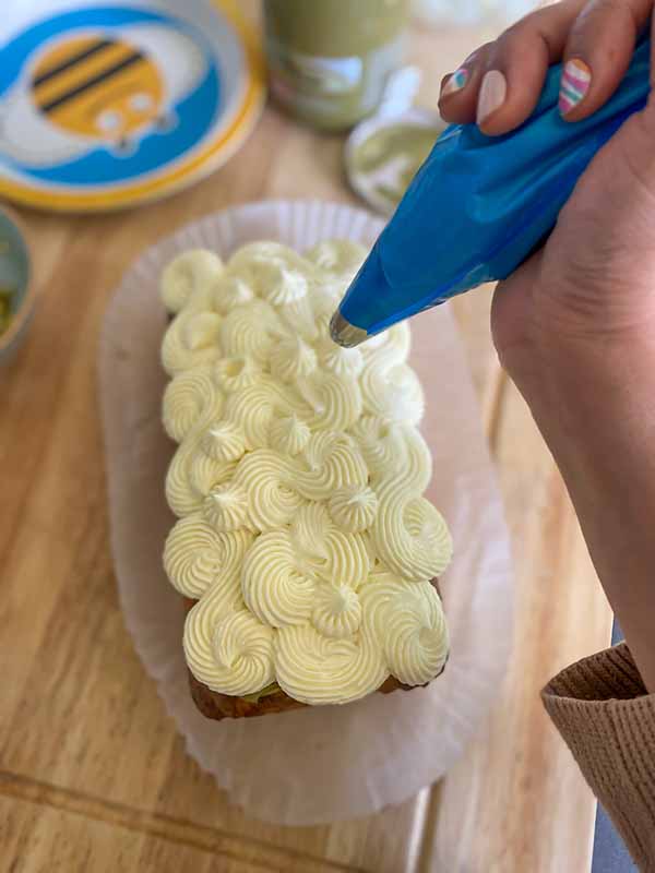 Orange and Pistachio Loaf Cake Recipe - Cream Cheese Swiss Meringue Buttercream Piping