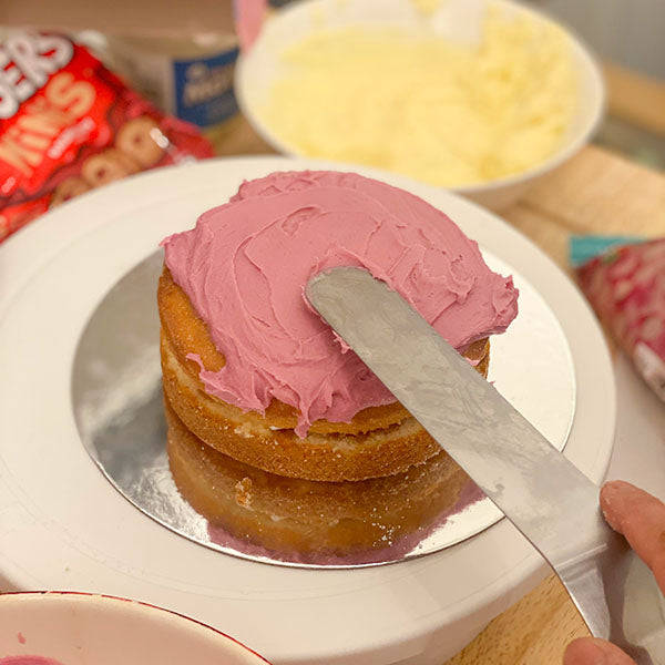 Pink Raspberry Fake Bake Cake - Sandwich Frosting