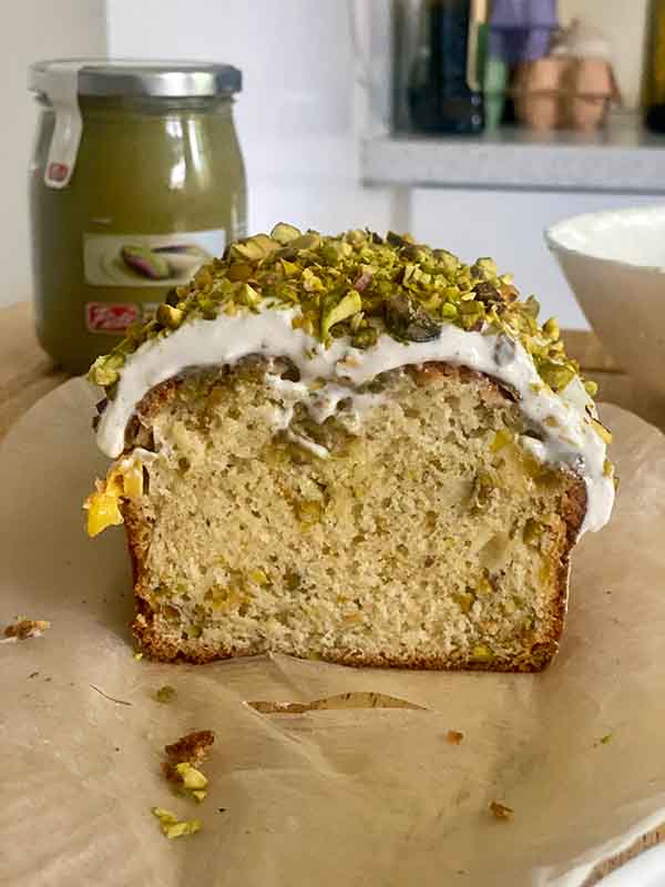 Pistachio Mango Loaf Cake