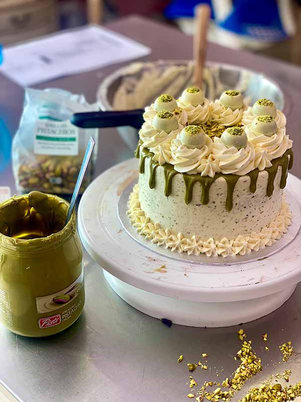 Pistachio Truffle Cake