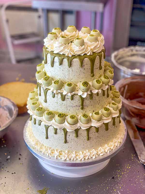 Pistachio Truffle Three Tiered Cake