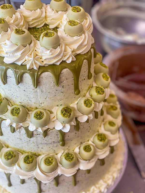 Pistachio Truffle Tiered Cake