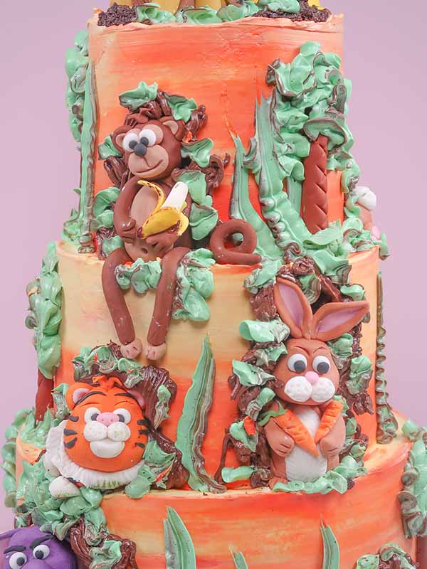 Safari Animal Birthday Cake - Cake toppers