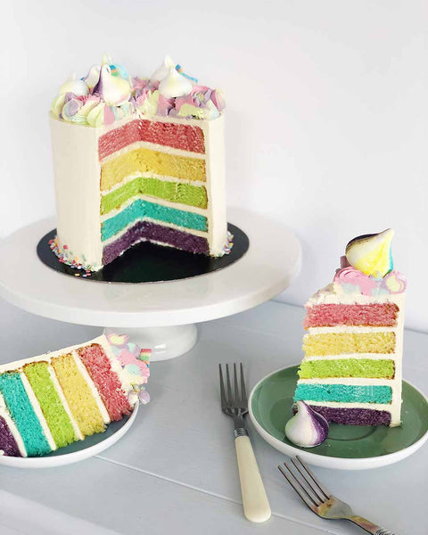 Slices of Rainbow Cake