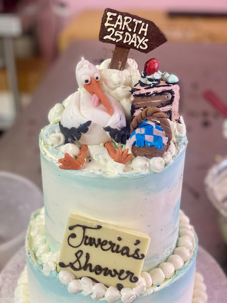Stork Baby Shower Cake delivered in London