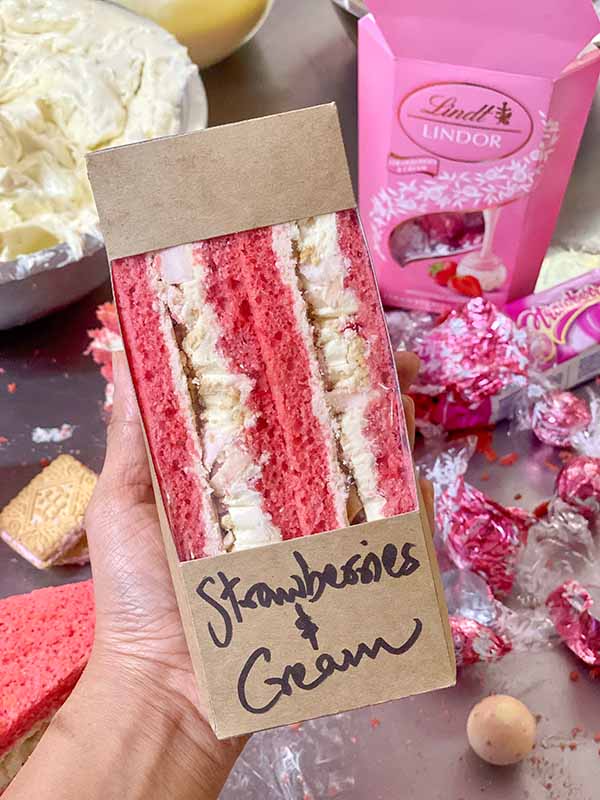 Strawberries & Cream Cake Sandwich