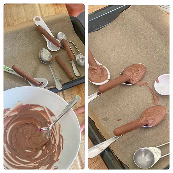 Tesco Fake Bake Corn Flake Cake - chocolate finger spoons