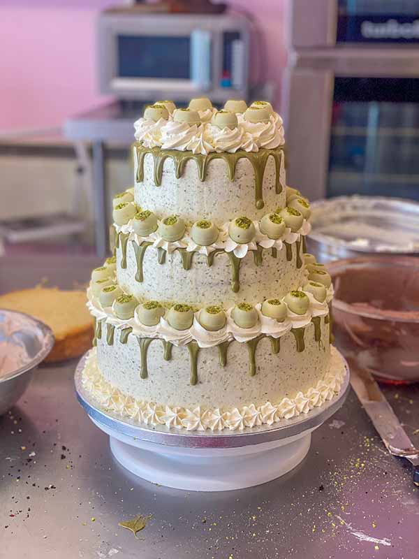 The best pistachio tiered cake in London