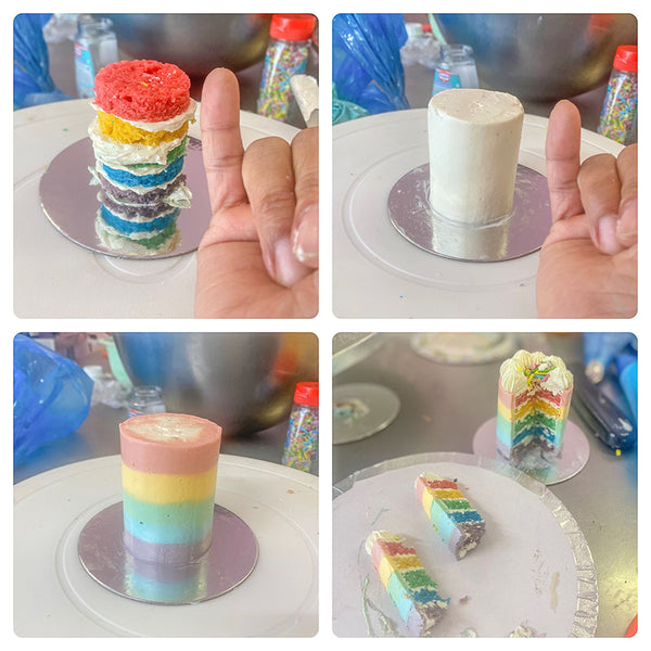 Unicorn and Rainbow Meta Cakescape - mini rainbow cakes