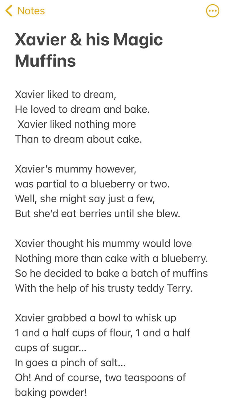 Xavier and his magical blueberry muffins StoryBake
