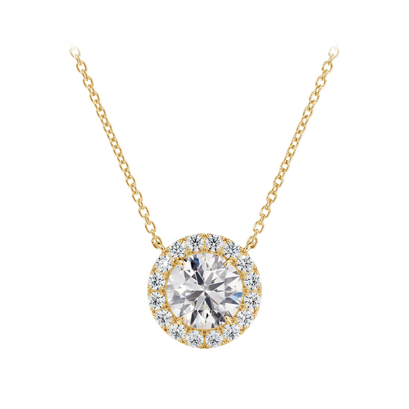 Forvermark 18 Yellow Gold Diamond Halo Pendant with Chain – Inglis ...